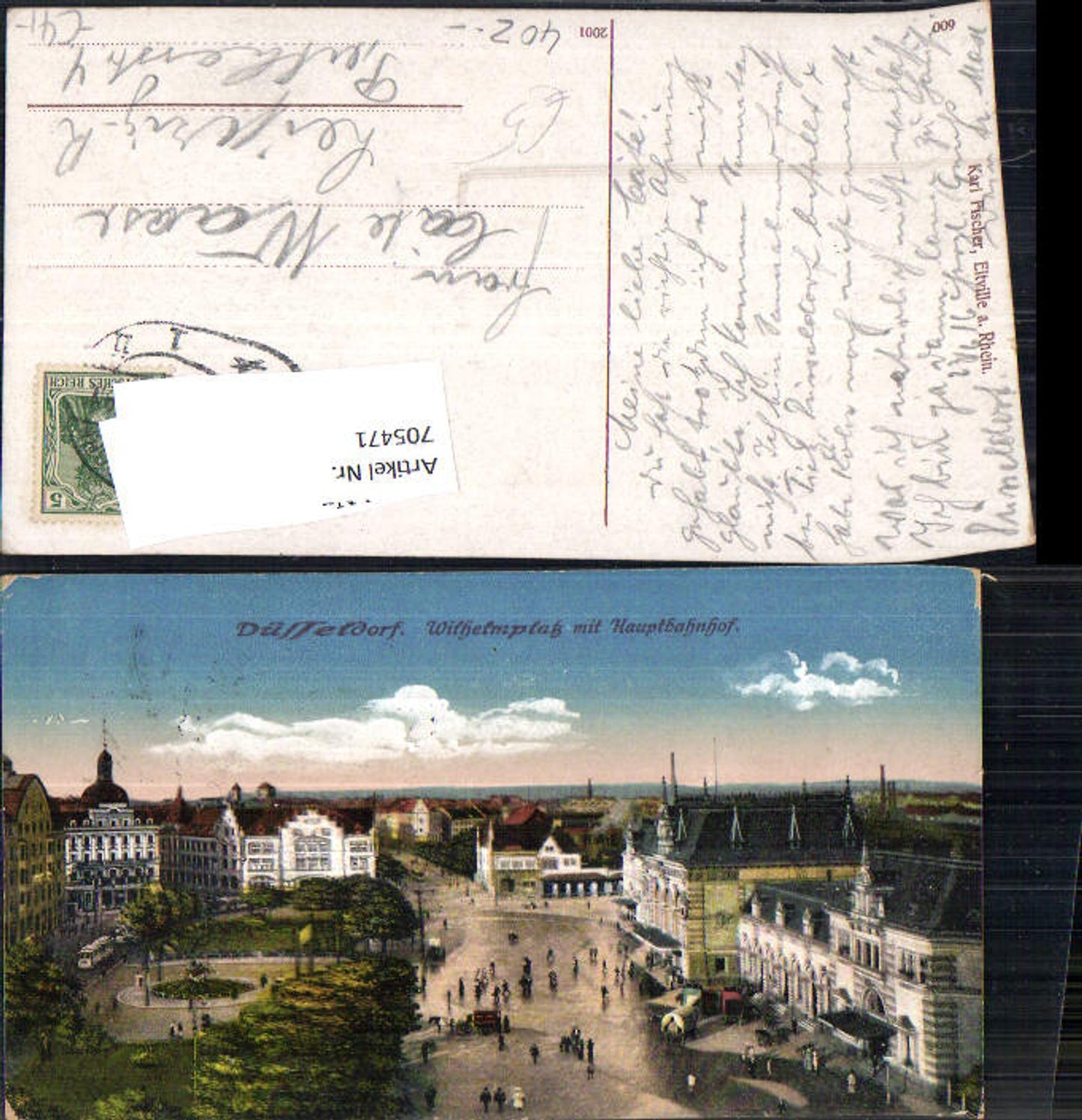 705471 Düsseldorf Wilhelmsplatz mit Hauptbahnhof Bahnhof