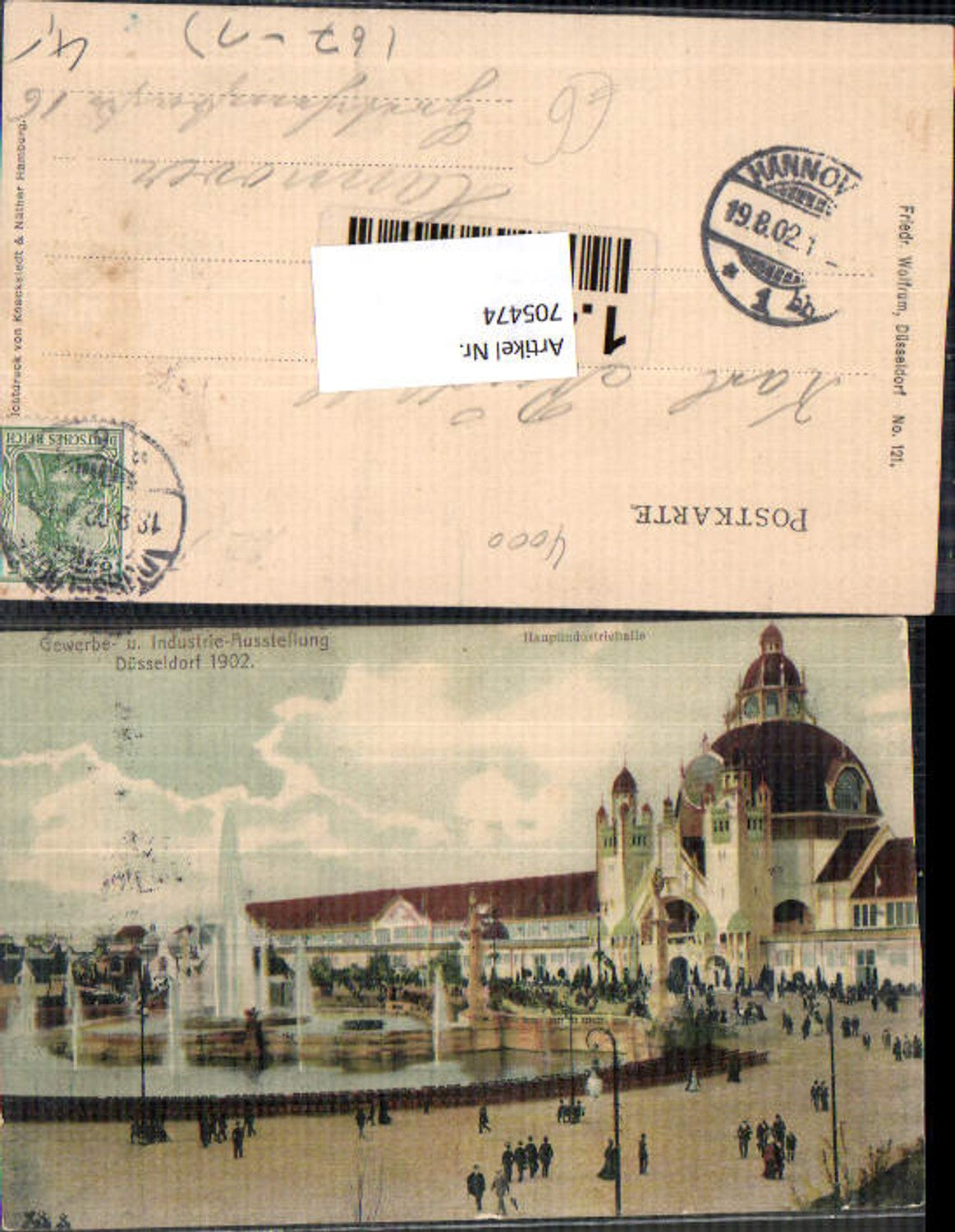 705474 Düsseldorf 1902 Industrie u. Gewerbe Ausstellung Hauptindustriehalle