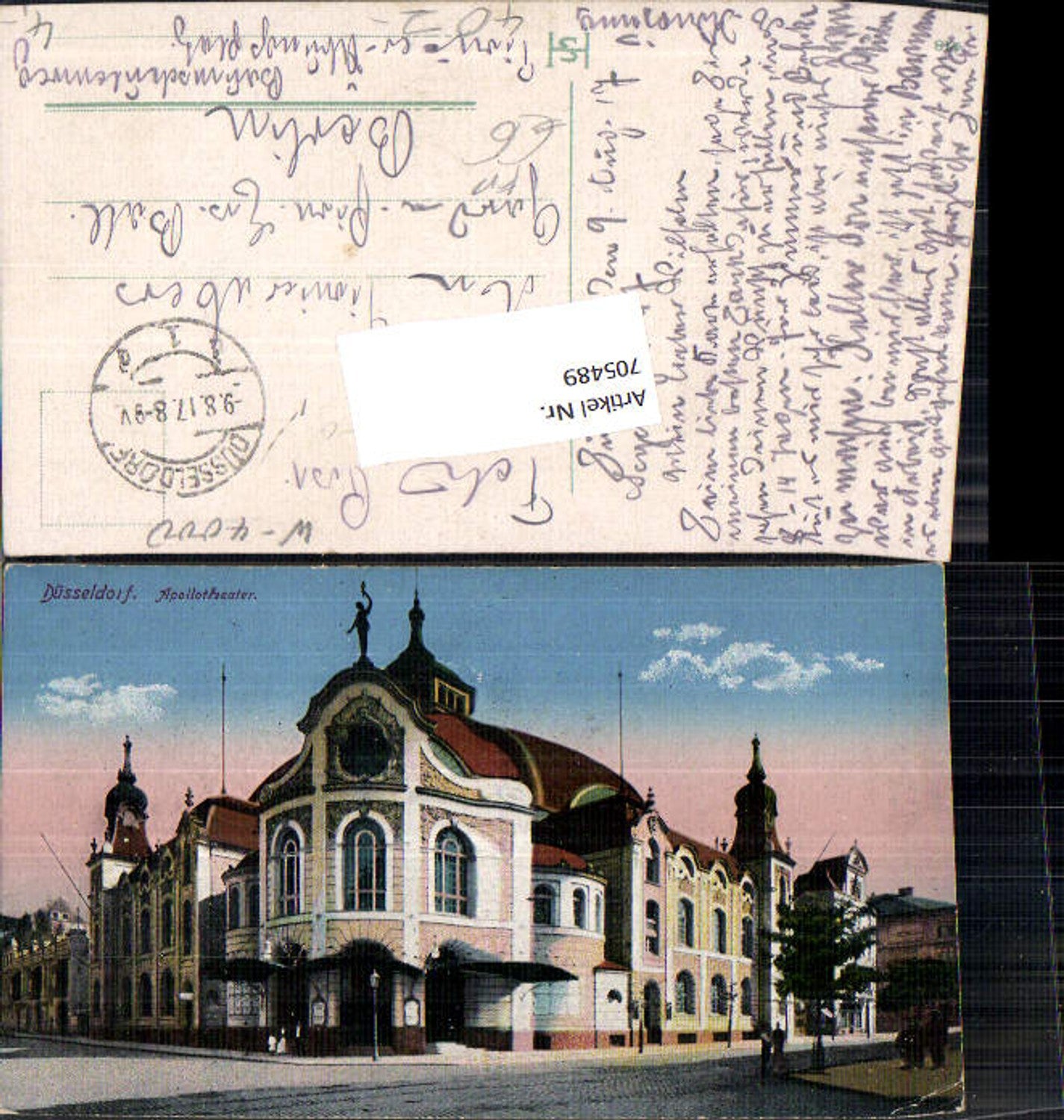 705489 Düsseldorf Apollotheater Theater Feldpost 1917