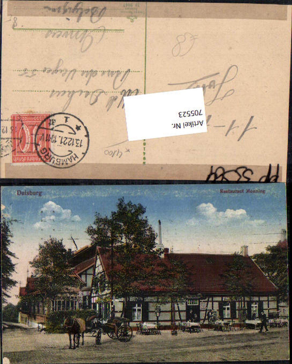 705523 Duisburg Restaurant Monning Kutsche 1921