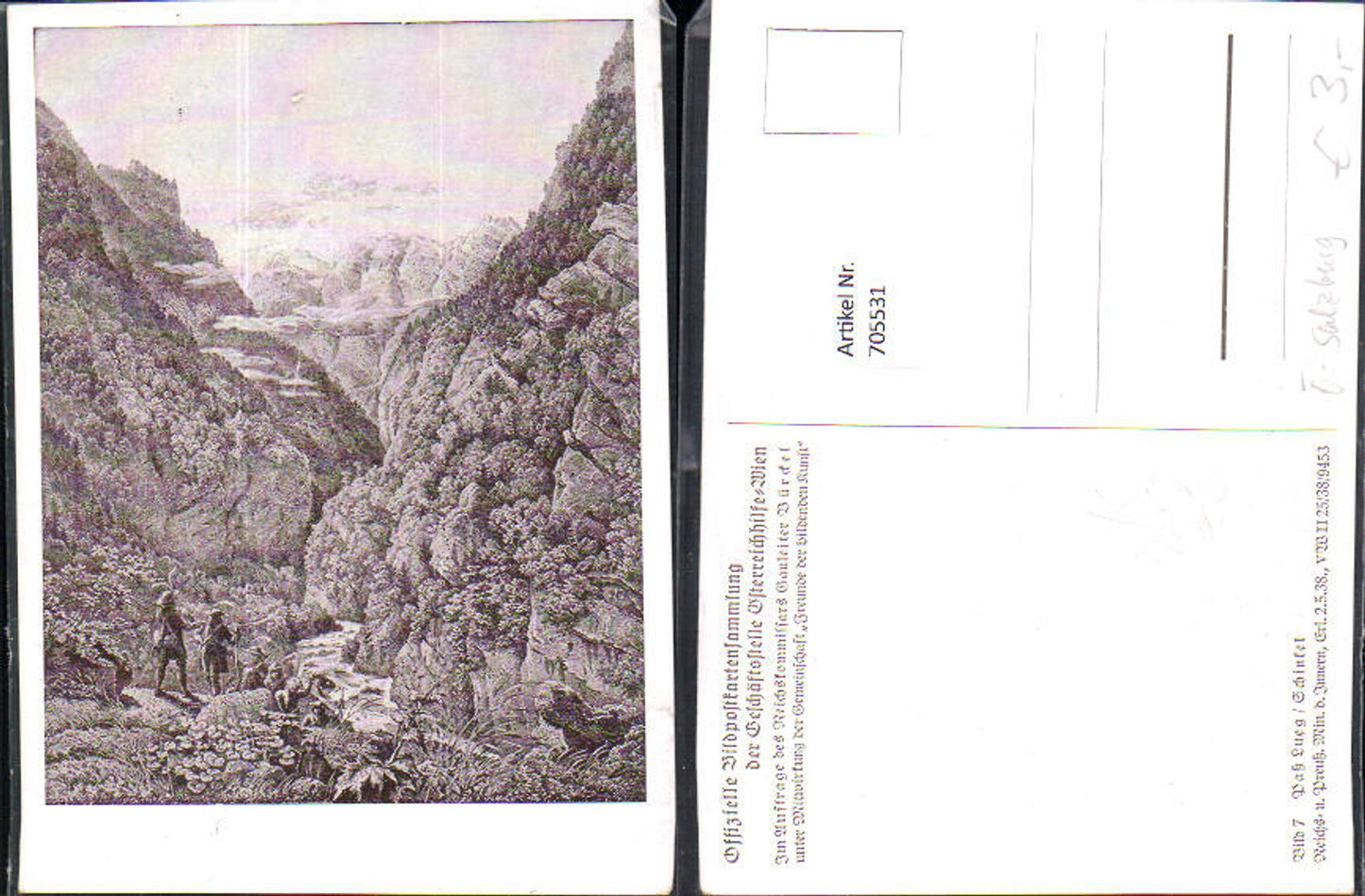 705531 Künstler AK Schinkel Paß Lueg b. Golling Unken Lofer Bildpostkartensammlung