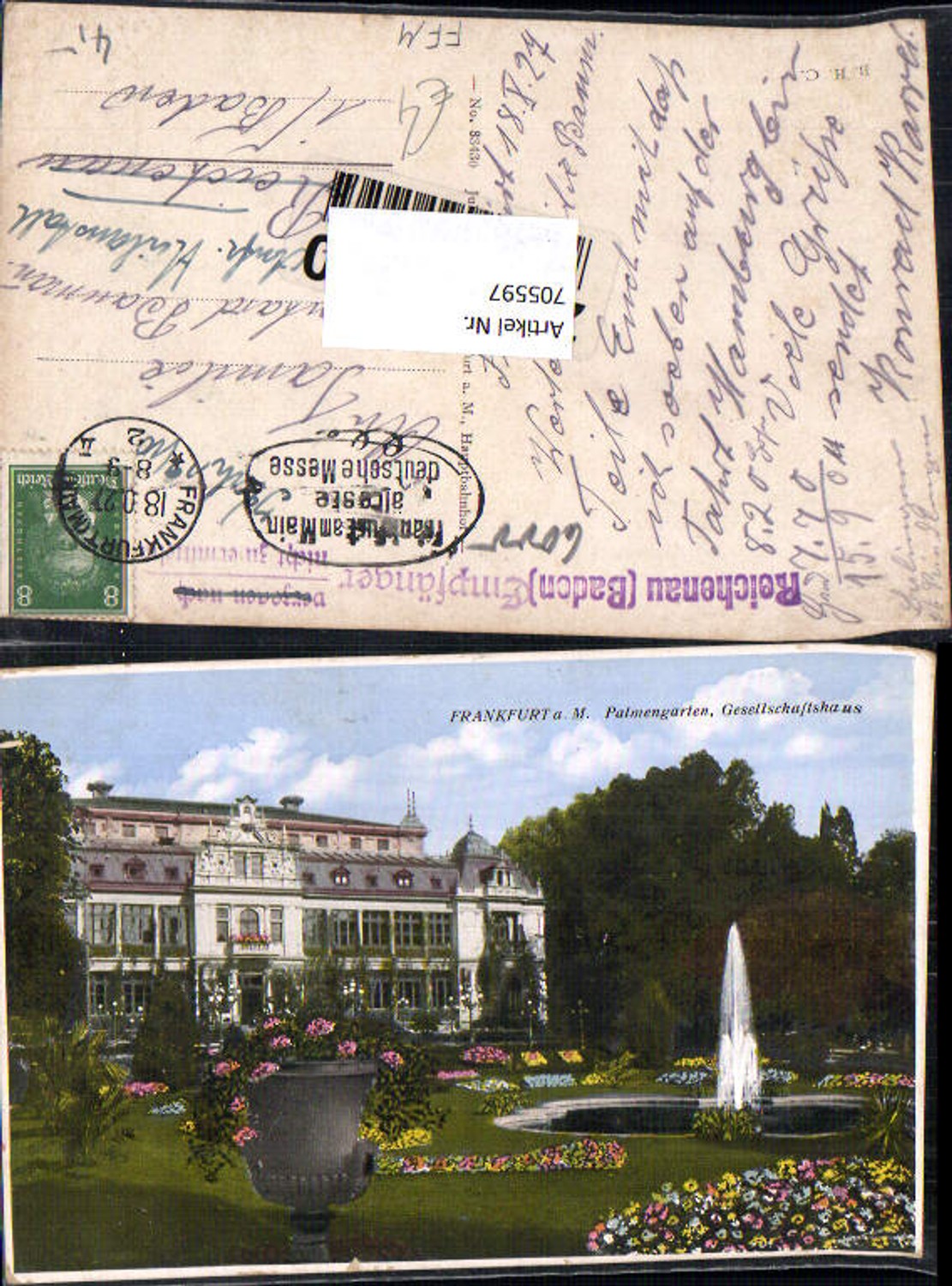 705597 Frankfurt am Main Palmengarten Gesellschaftshaus Springbrunnen