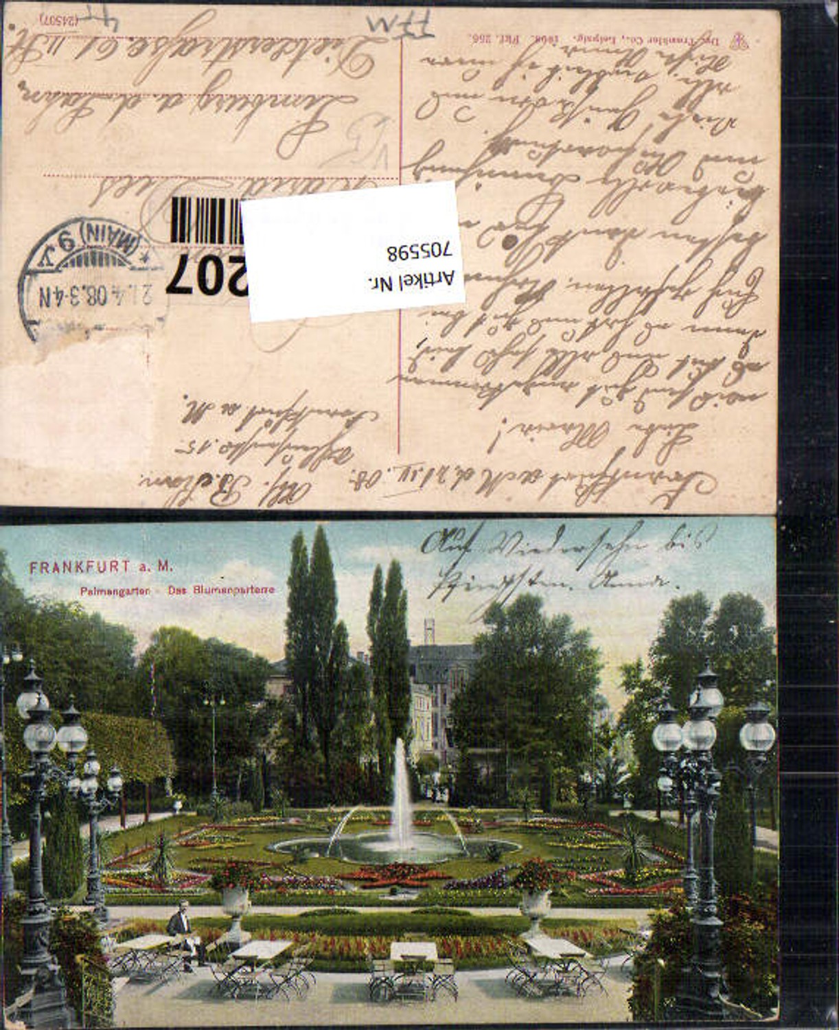 705598 Frankfurt am Main Palmengarten Blumenparterre Springbrunnen pub Dr. Trenkler Co Fkf 256