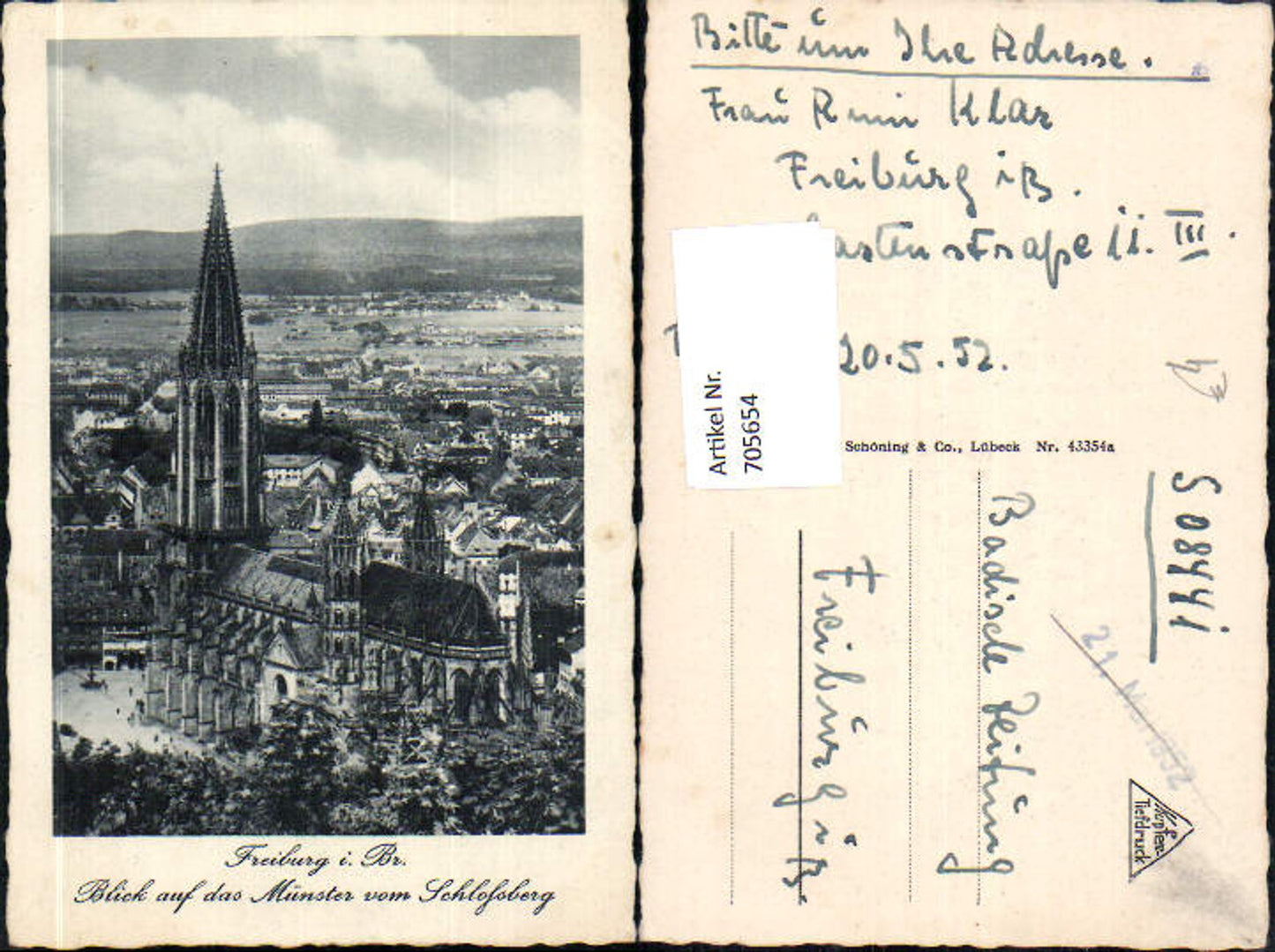 705654 Freiburg im Breisgau Blick auf das Münster v. Schloßberg