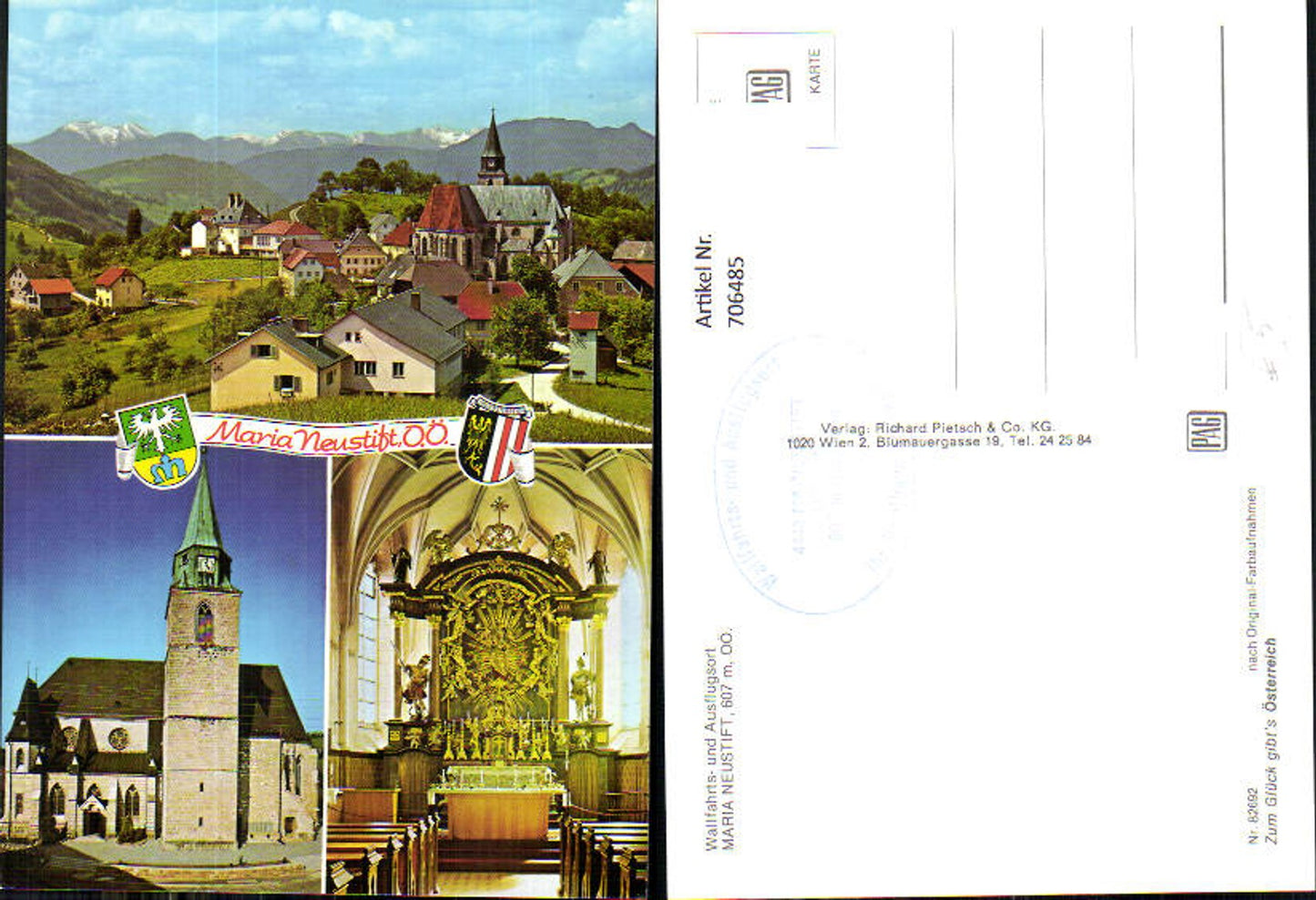 706485 Multi-image AK Maria Neustift Pilgrimage Church Interior Exterior