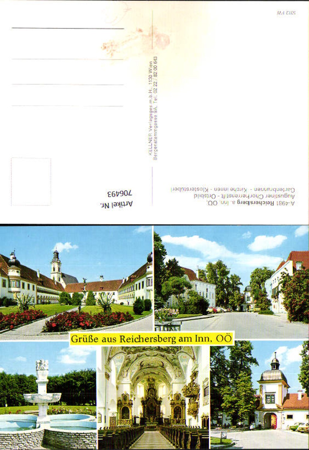 706493 Mehrbild AK Reichersberg am Inn Chorherrenstift Ortsbild Gartenbrunnen
