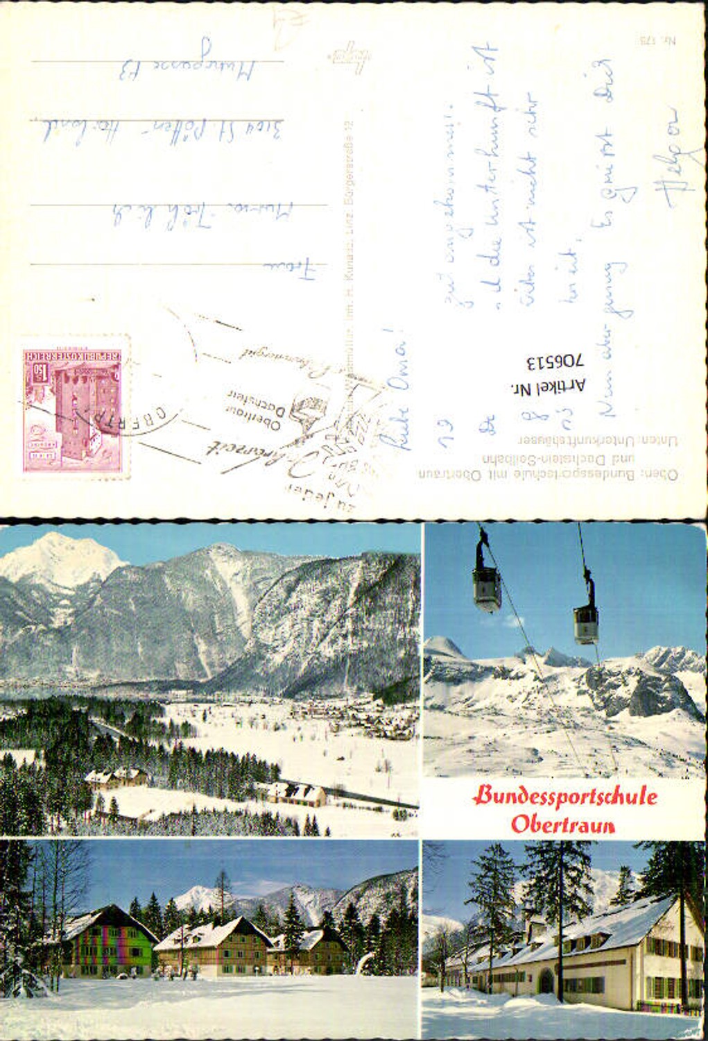 706513 Multi-image AK Federal Sports School Obertraun Cable Car Gondola Winter View