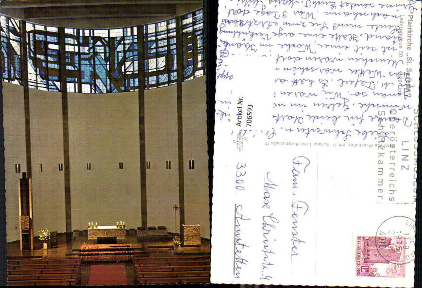 706593 Linz Pfarrkirche St Severin Lederergasse Innenansicht