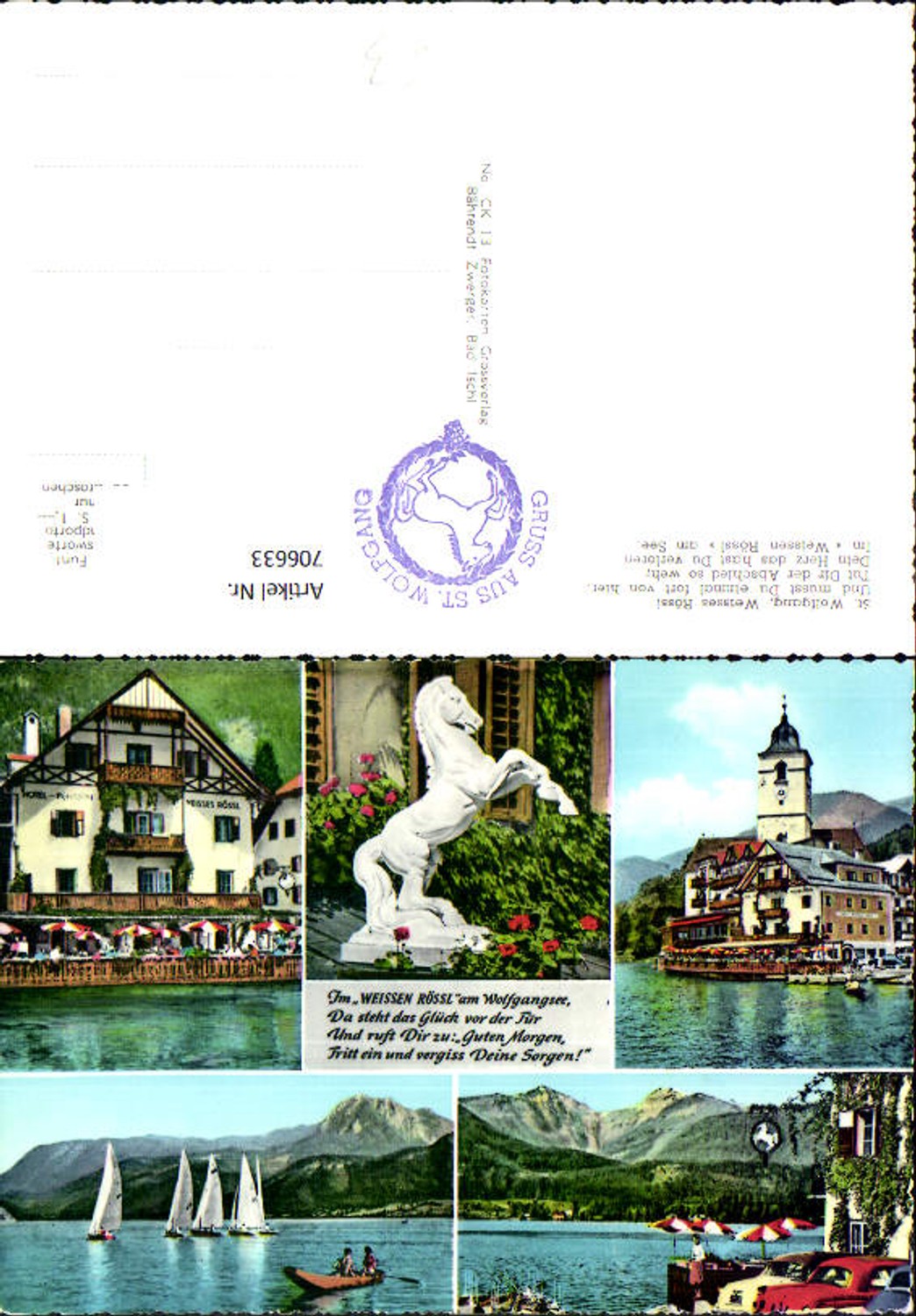 706633 Mehrbild AK St Wolfgang im Salzkammergut Weisses Rössl Segelboote