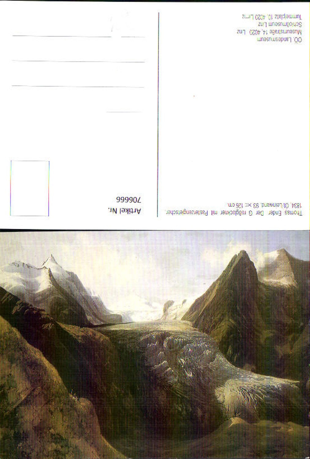 706666 Künstler AK Thomas Ender Großglockner mit Pasterzengletscher Linz Landesmuseum Schlossmuseum