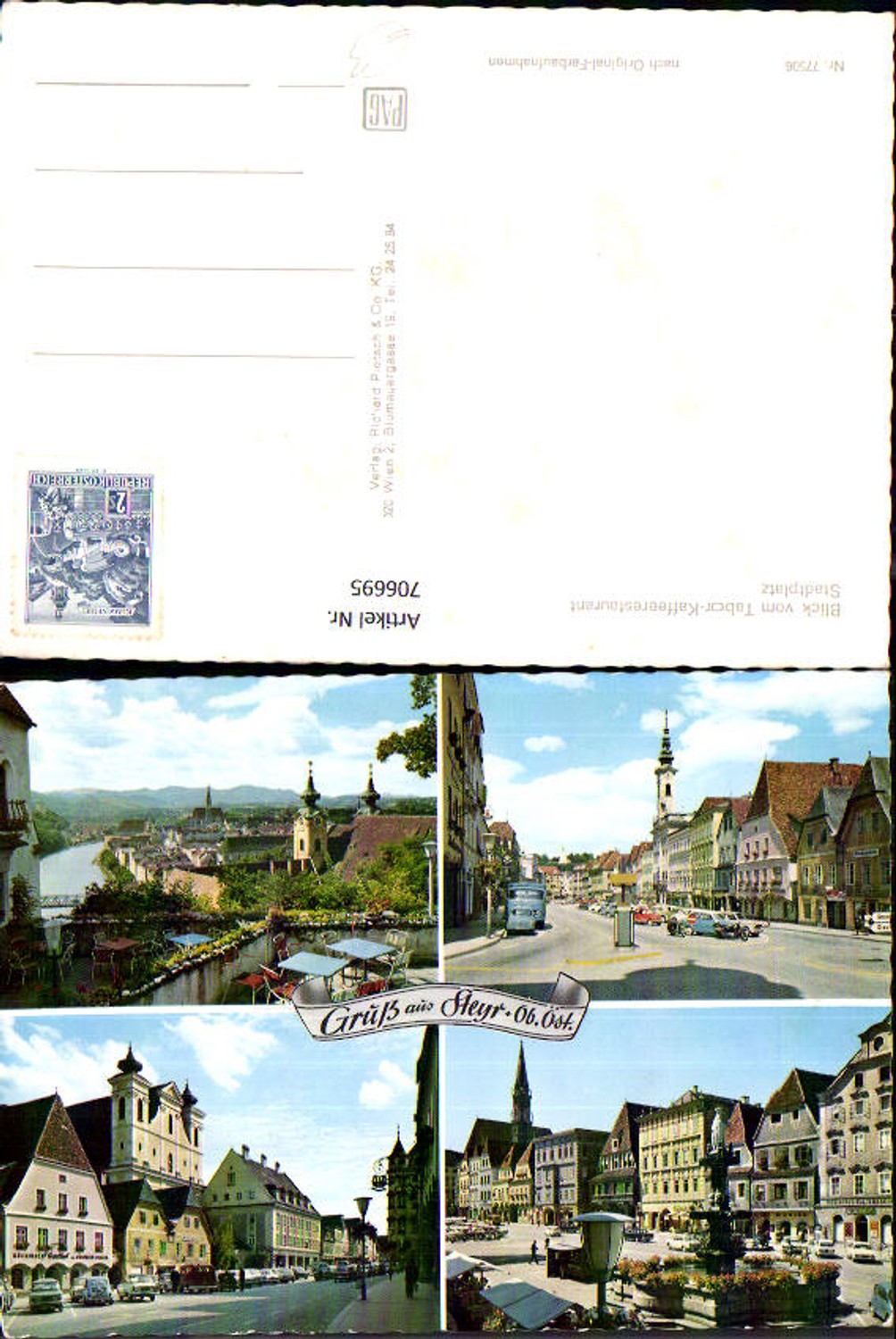 706695 Steyr View from Tabor Coffee Restaurant Town Square