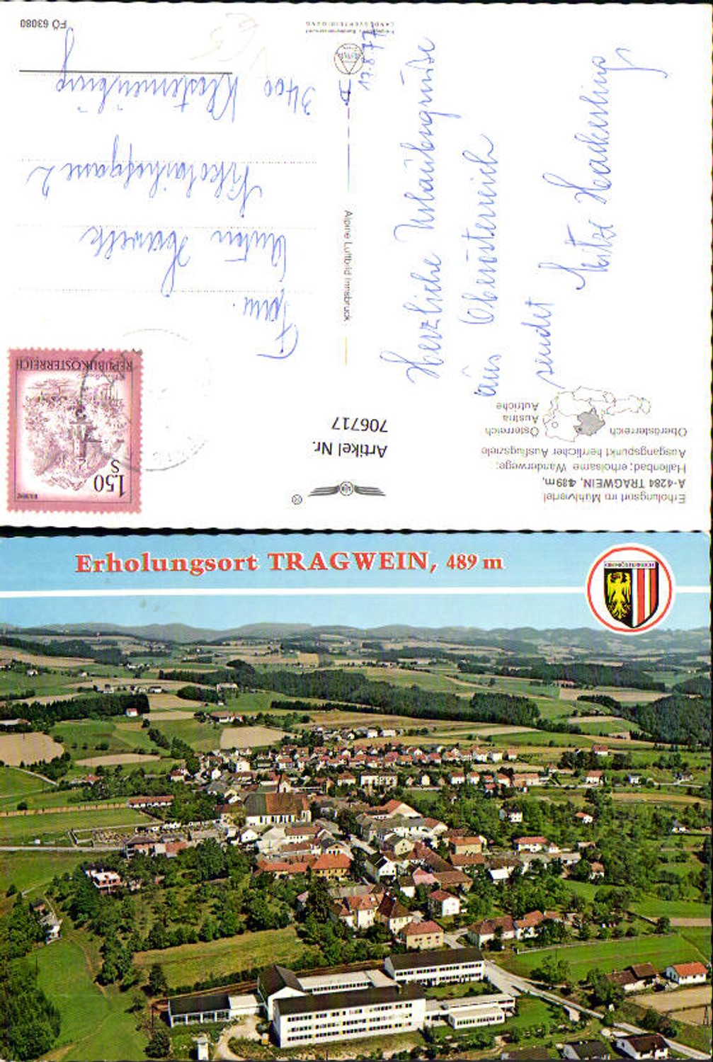 706717 Aerial photograph Tragwein pub Alpine aerial view FÖ 63080
