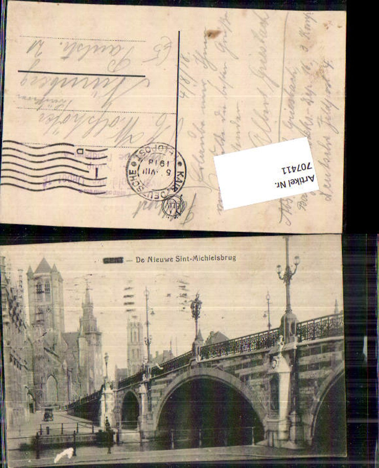 707411 Gand Gent Nieuw Sint Michielsbrug Brücke Ponte Feldpost
