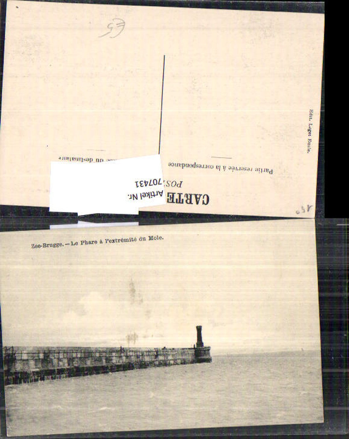 707431 Zee-Brugge Bruges Mole Leuchtturm Postvermerk Onbekend