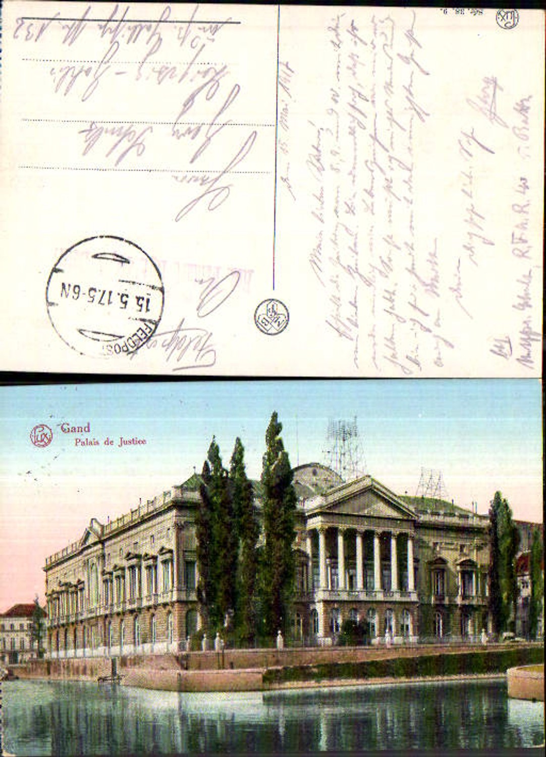 707473 Belgium Gand Gent Palais de Justice Feldpost Gohlis Dresden