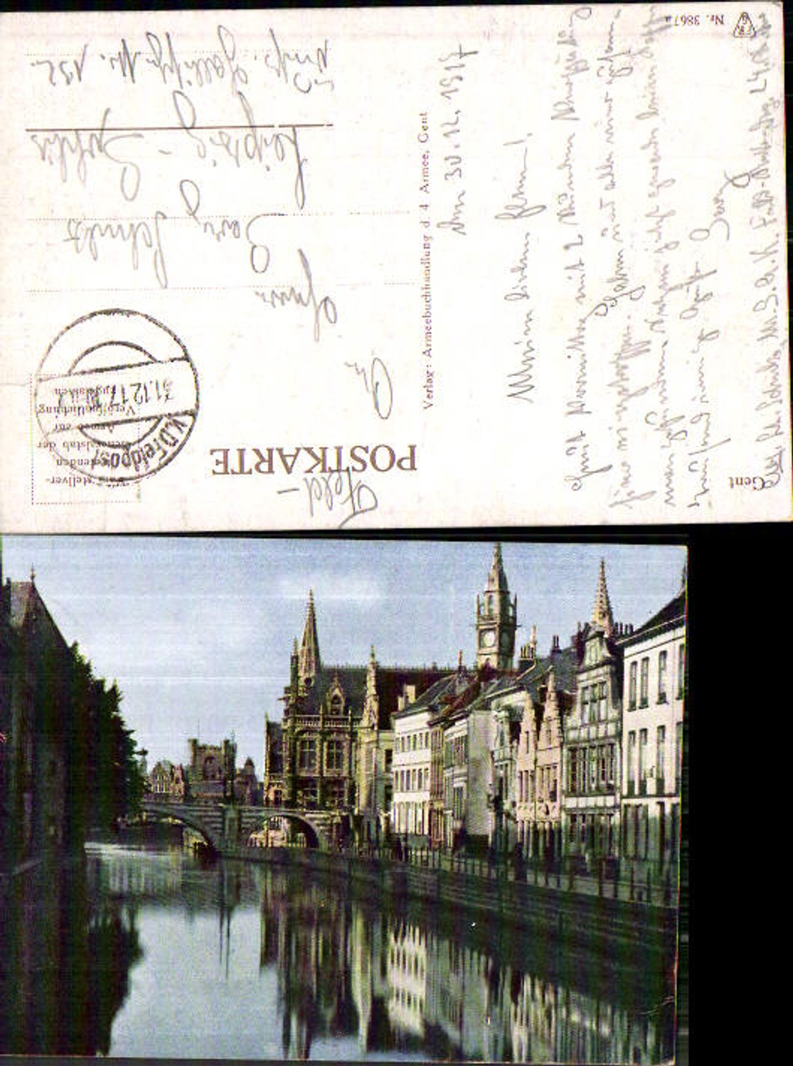 707478 Belgium Gand Gent Feldpost Leipzig Gohlis
