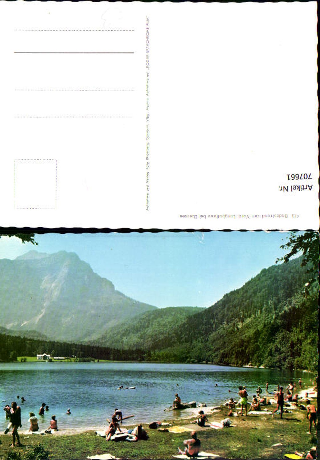 707661 Bathing beach Vorderer Langbathsee near Ebensee Beach life