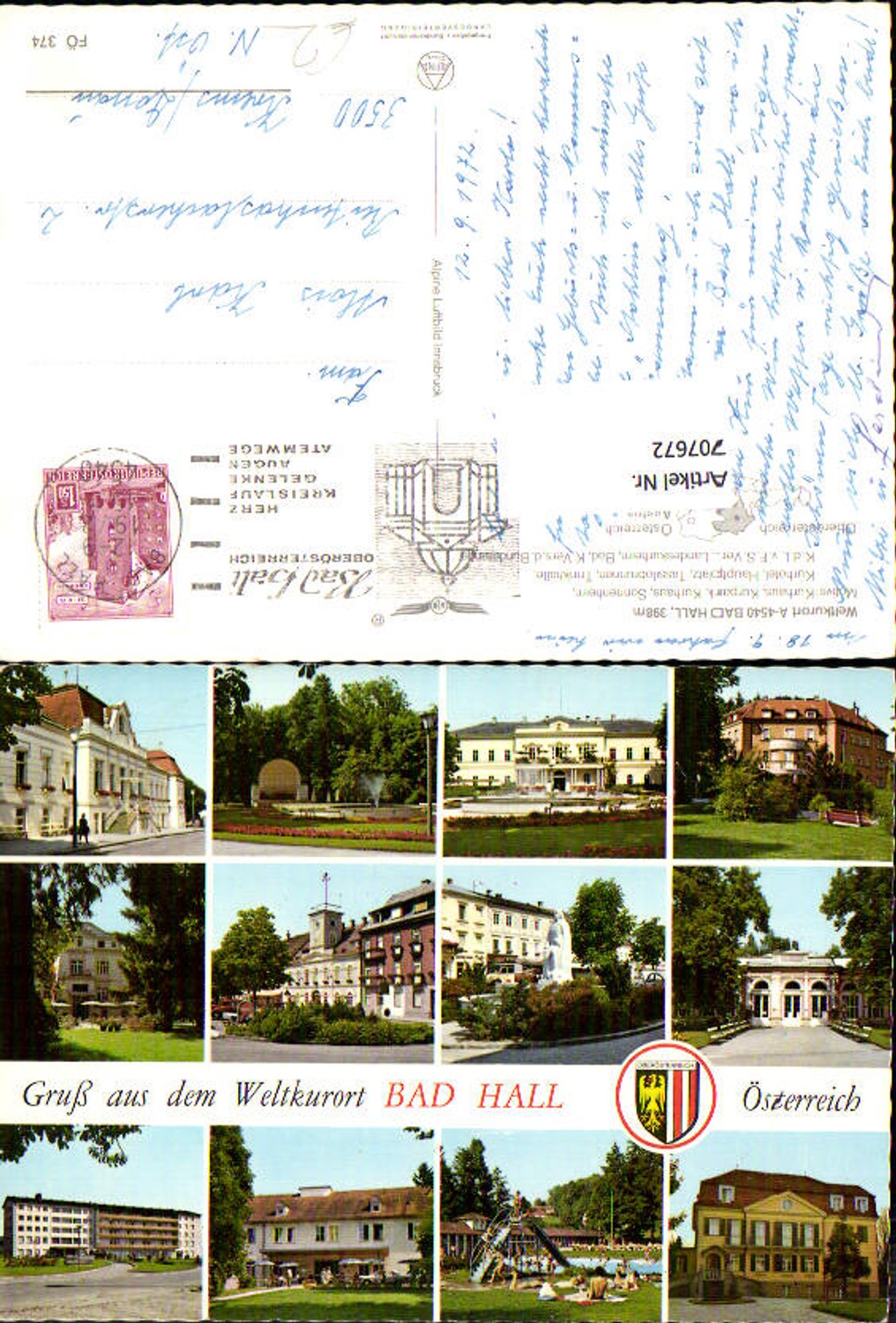 707672 Mehrbild AK Bad Hall Kurhaus Kurpark Sonnenheim Trinkhalle