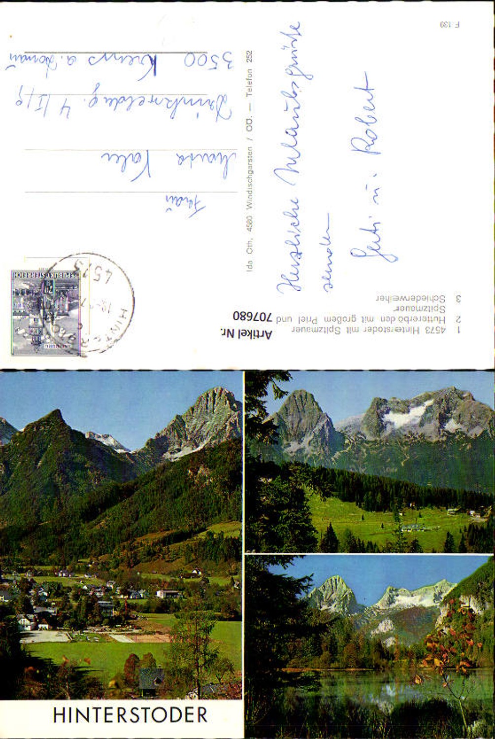 707680 Multi-image AK Hinterstoder Spitzmauer Hutterer Böden with Gr. Priel Schiederweiher