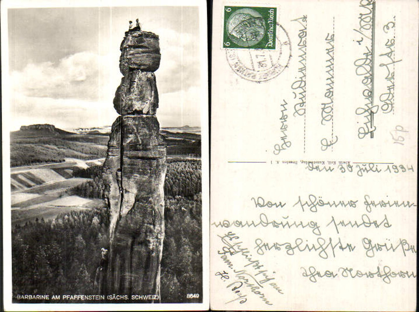 708222 Sächsische Schweiz Pfaffenstein Barbarine Königstein