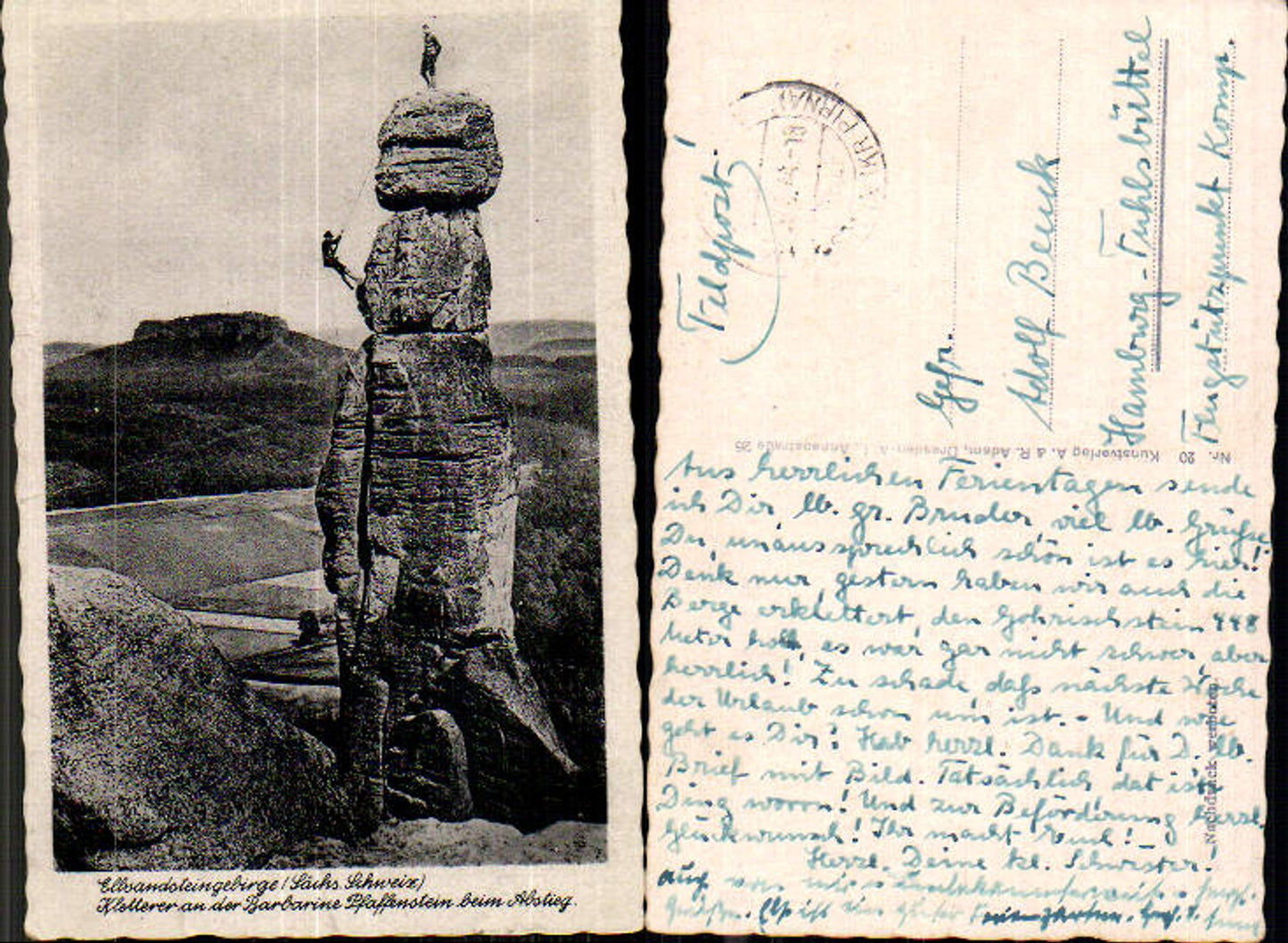 708264 Sächsische Schweiz Pfaffenstein Barbarine Königstein Feldpost