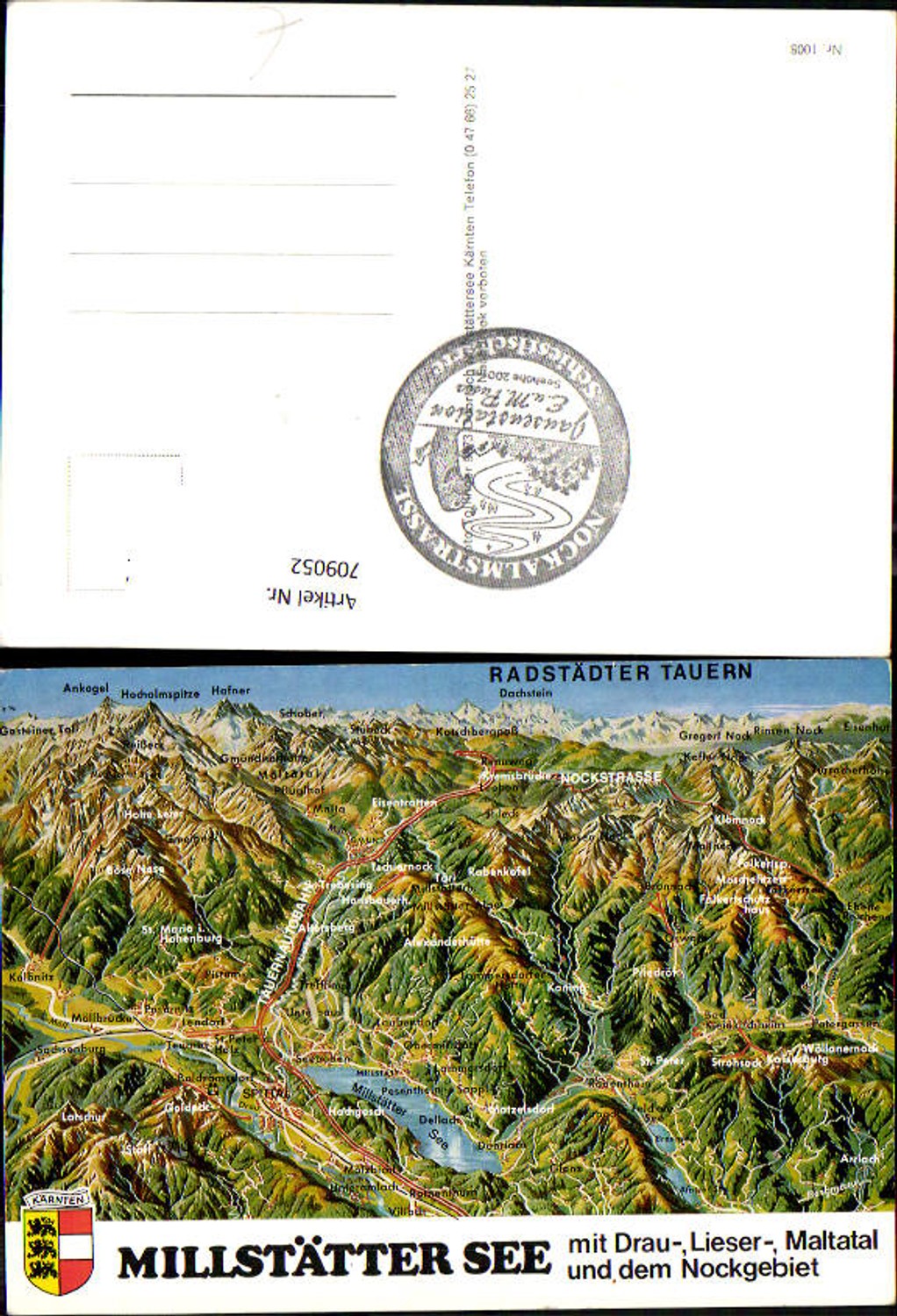 709052 Location map Millstätter See with Radstädter Tauern Döbriach Dellach Millstatt