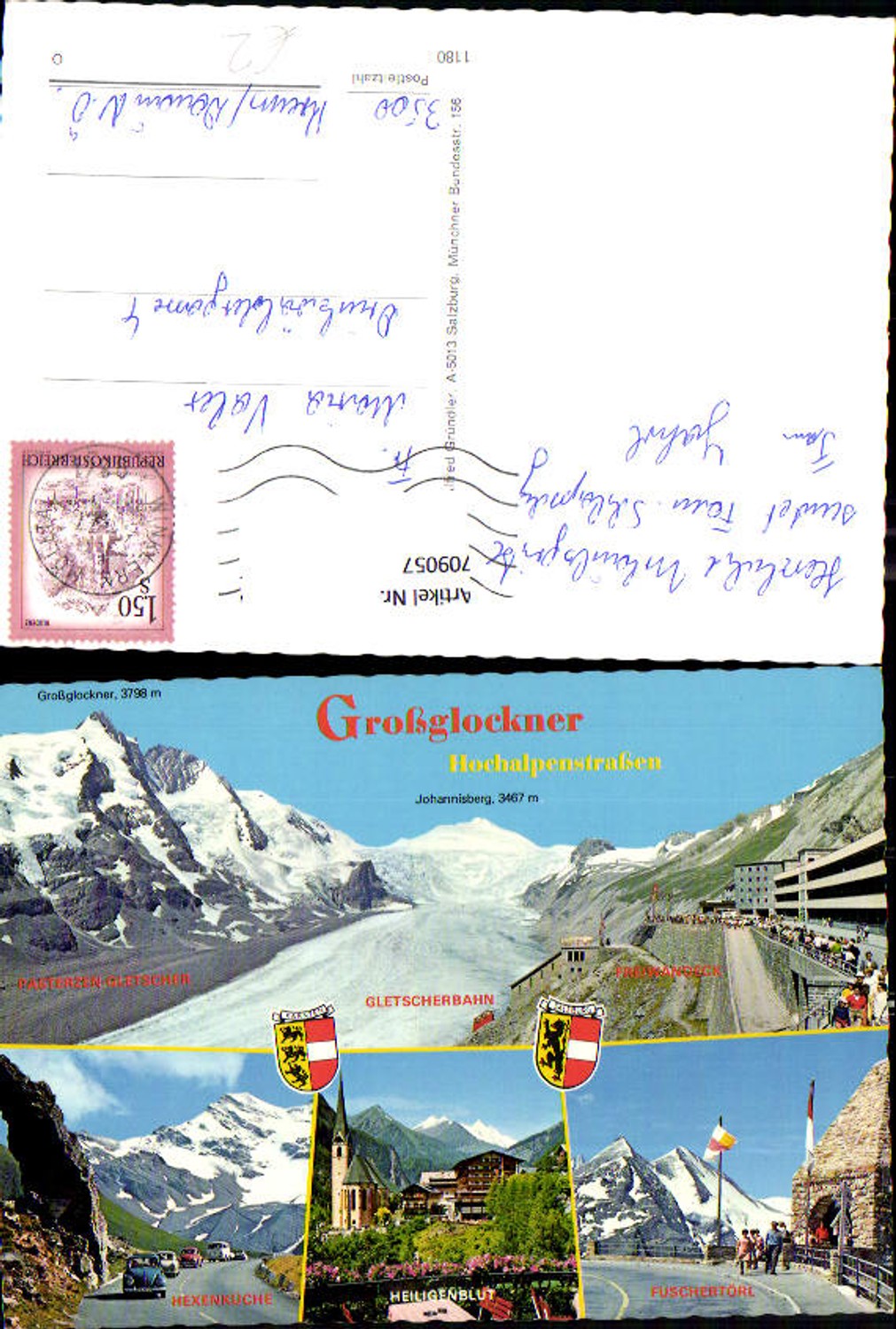 709057 Multi-image AK Grossglockner High Alpine Road Glacier Railway Hexenküche Heiligenblut VW Beetle