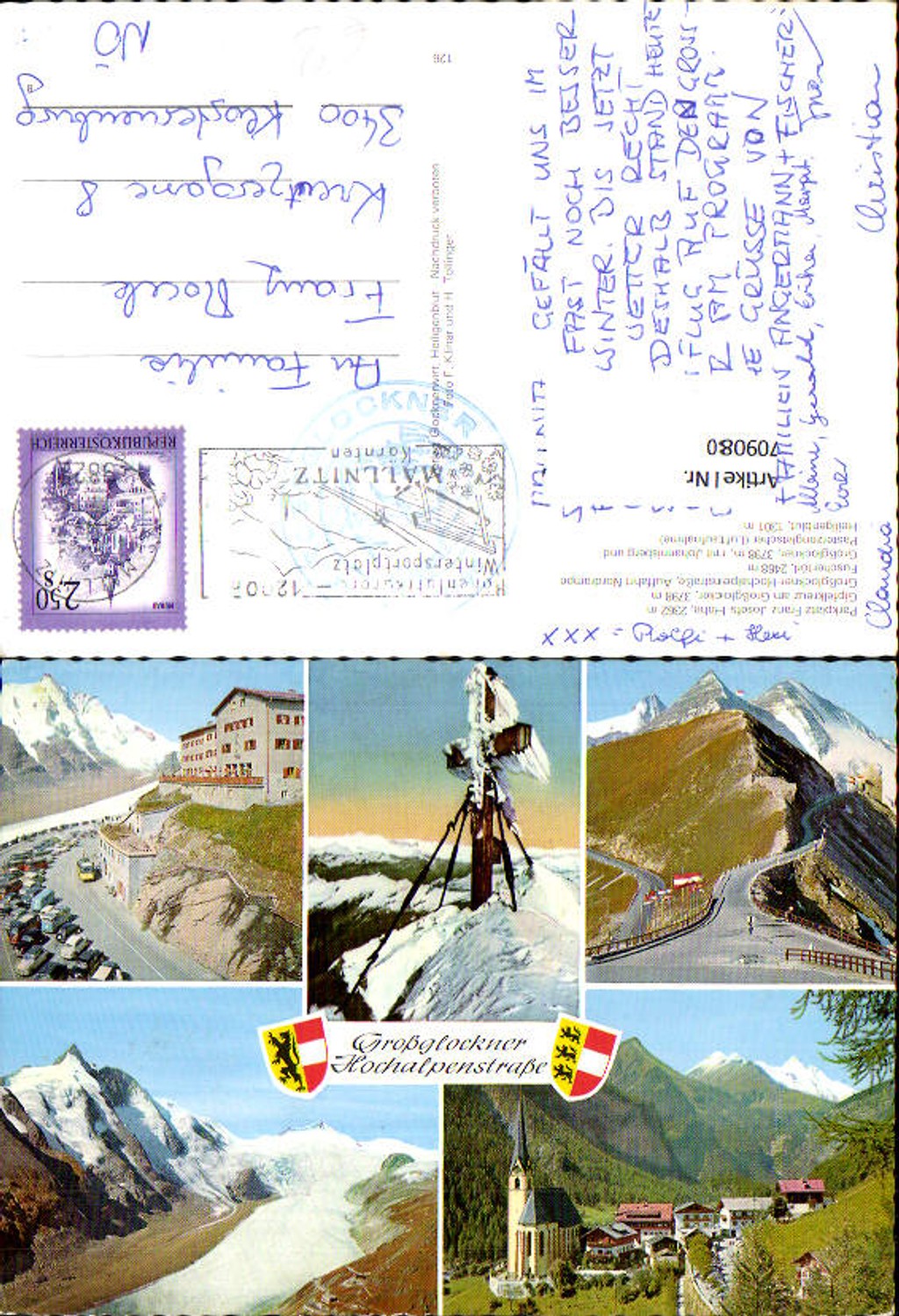 709080 Mehrbild AK Großglockner Hochalpenstraße Heiligenblut Pasterze Gipfelkreuz Parkplatz