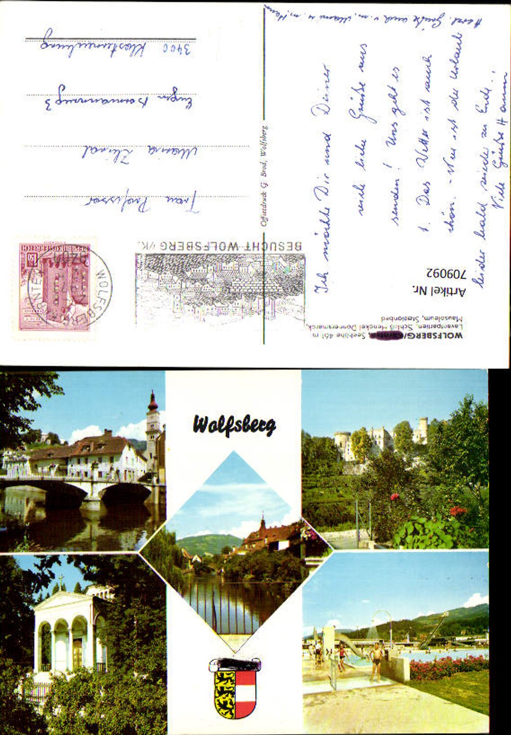 709092 Mehrbild AK Wolfsberg Lavantpartien Schloss Henkel Donnersmarck Mausoleum Stadionbad