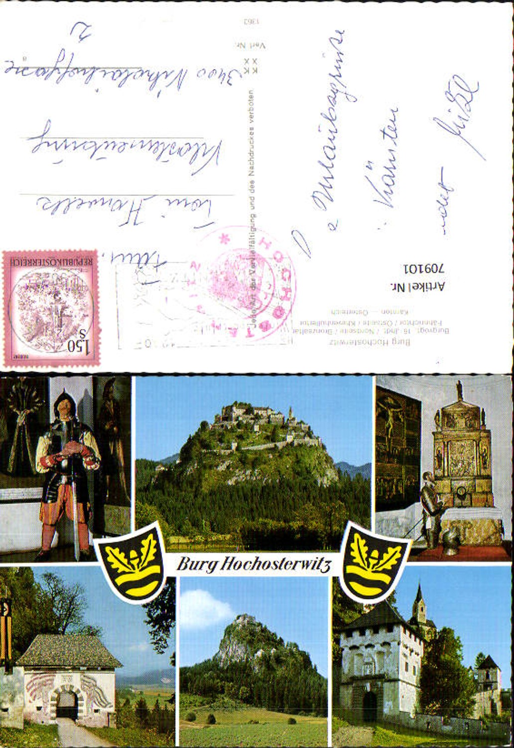 709101 Mehrbild AK Burg Hochosterwitz Ritter Rüstung Burgvogt Khevenhüllertor