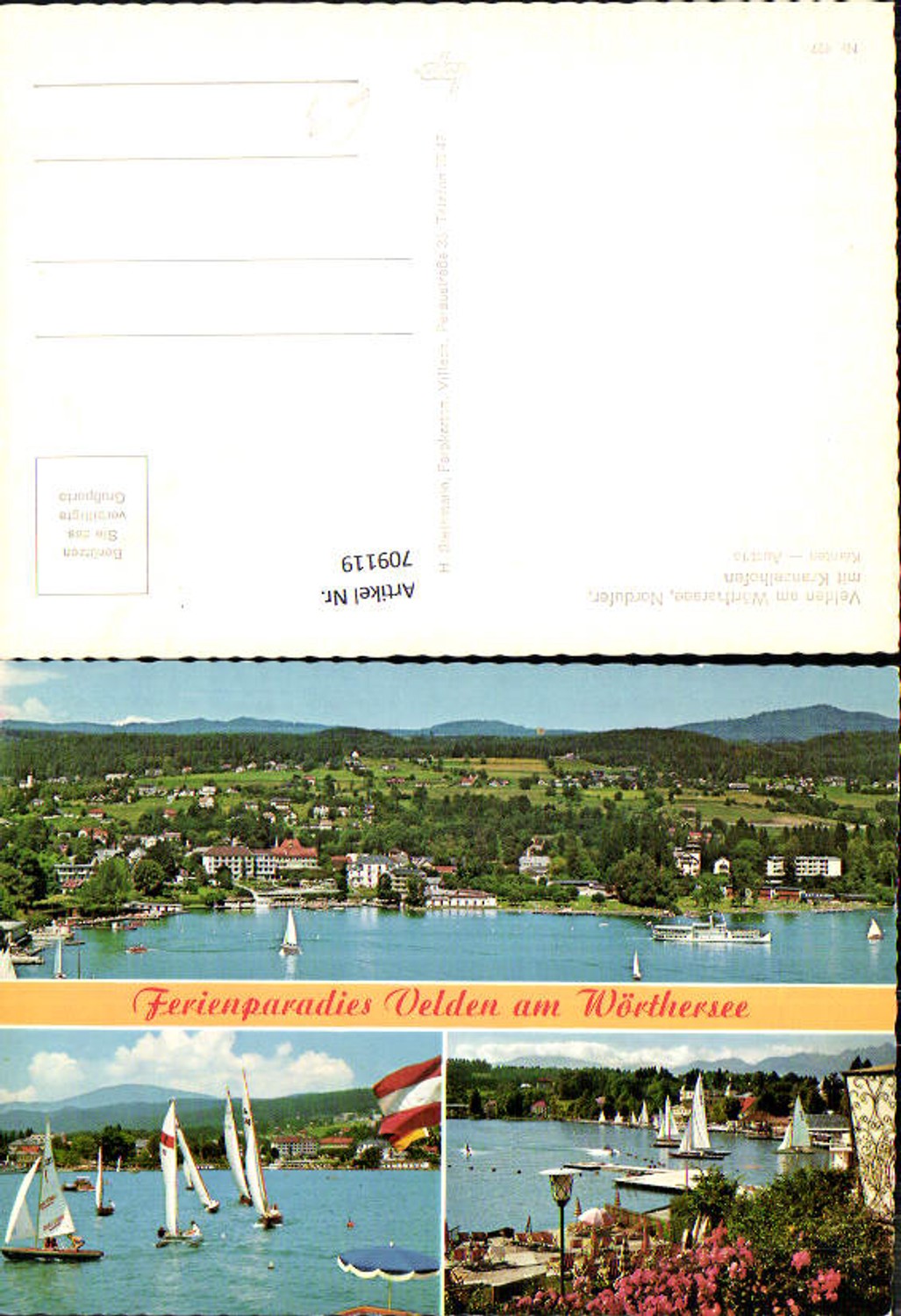 709119 Mehrbild AK Velden am Wörthersee Segelboote Schiff Dampfer