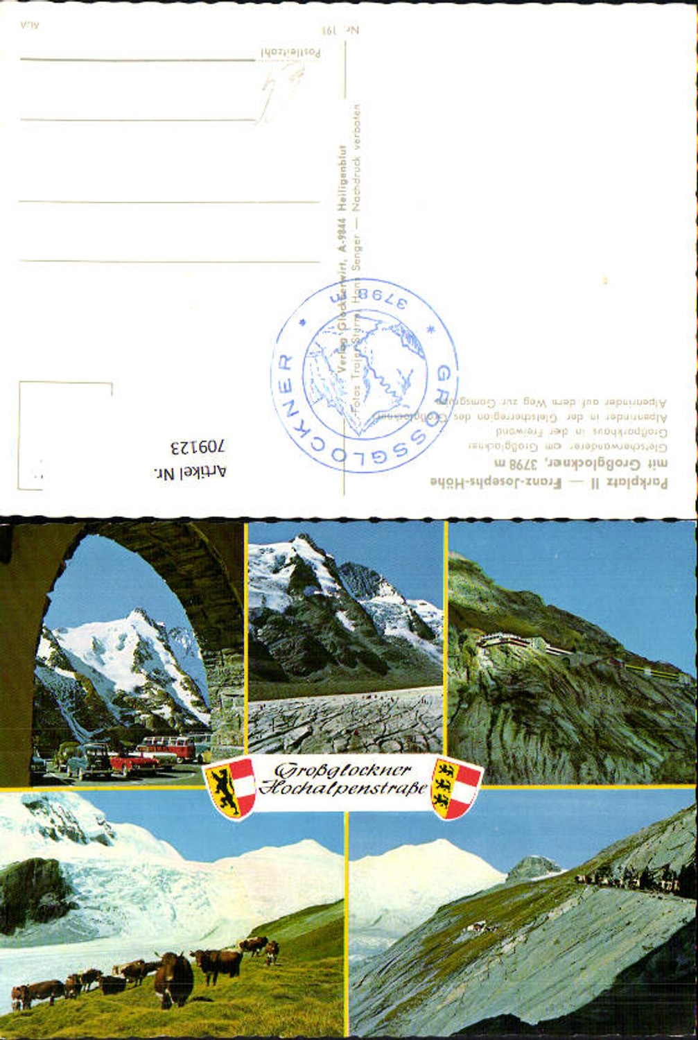 709123 Multi-image AK Grossglockner High Alpine Road Heiligenblut Parking lot Franz-Josephs-Höhe VW Bully Beetle