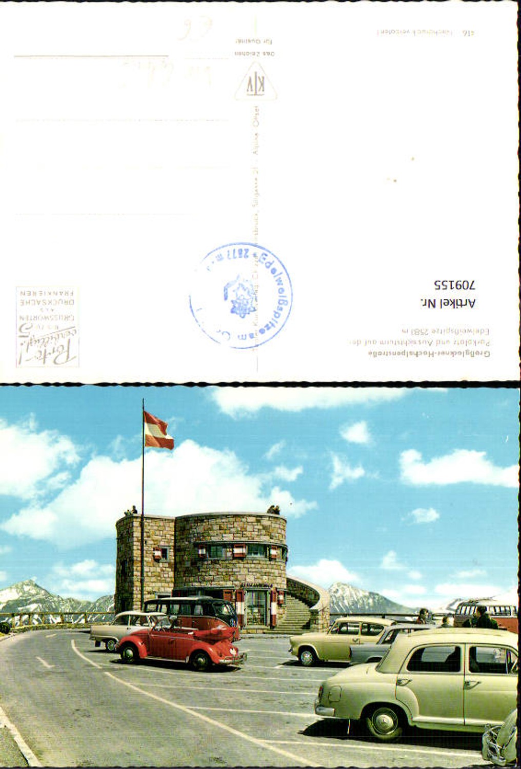 709155 Grossglockner High Alpine Road Edelweissspitze Parking Lot VW Beetle Bully Beetle Cabriolet