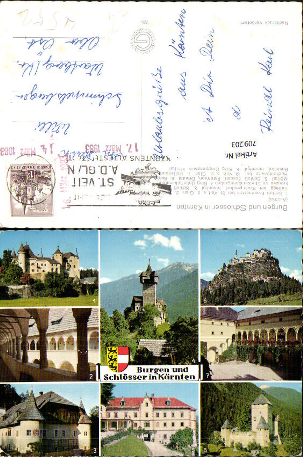 709203 Multi-image AK Frauenstein Castle Foscari Castle Groppenstein Castle