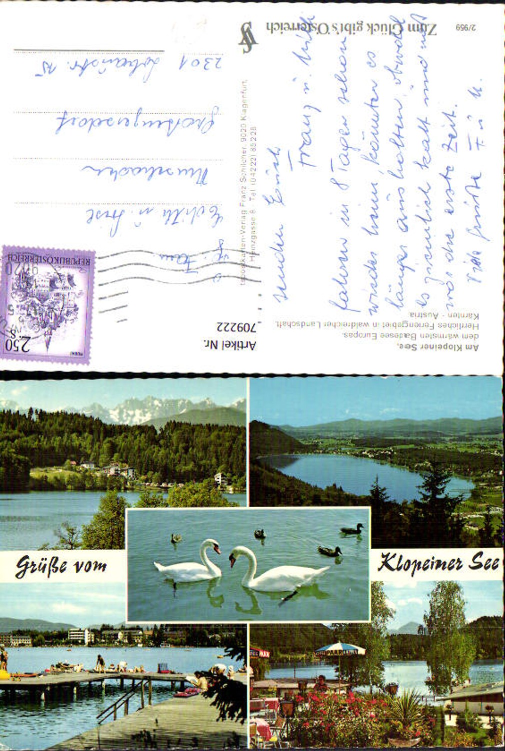 709222 Mehrbild AK Klopeinersee Ansichten Schwäne Strandbad