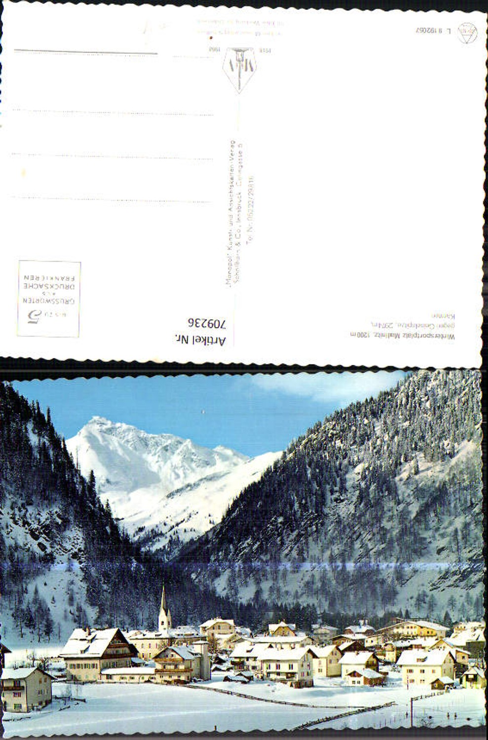 709236 Mallnitz, winter view towards Geiselspitze