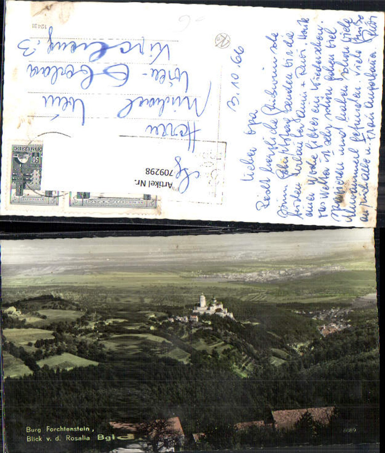 709298 Foto AK Burg Forchtenstein Blick v. d. Rosalia