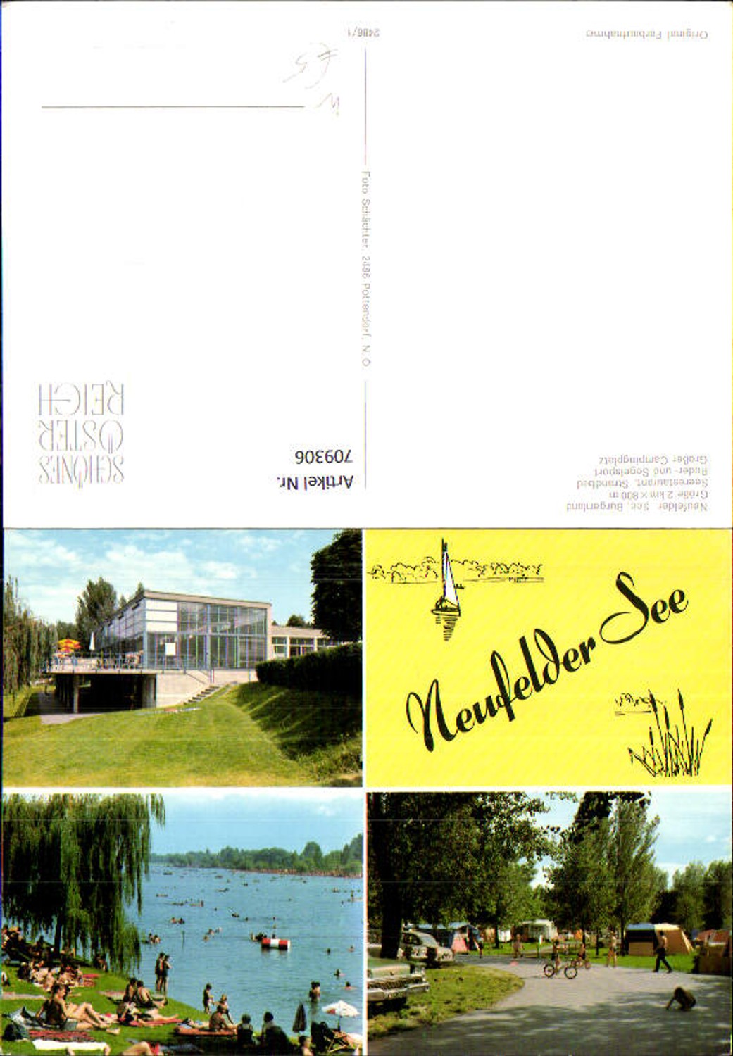 709306 Mehrbild AK Neufelder See Neufeld an d. Leitha Seerestaurant Strandbad Campingplatz