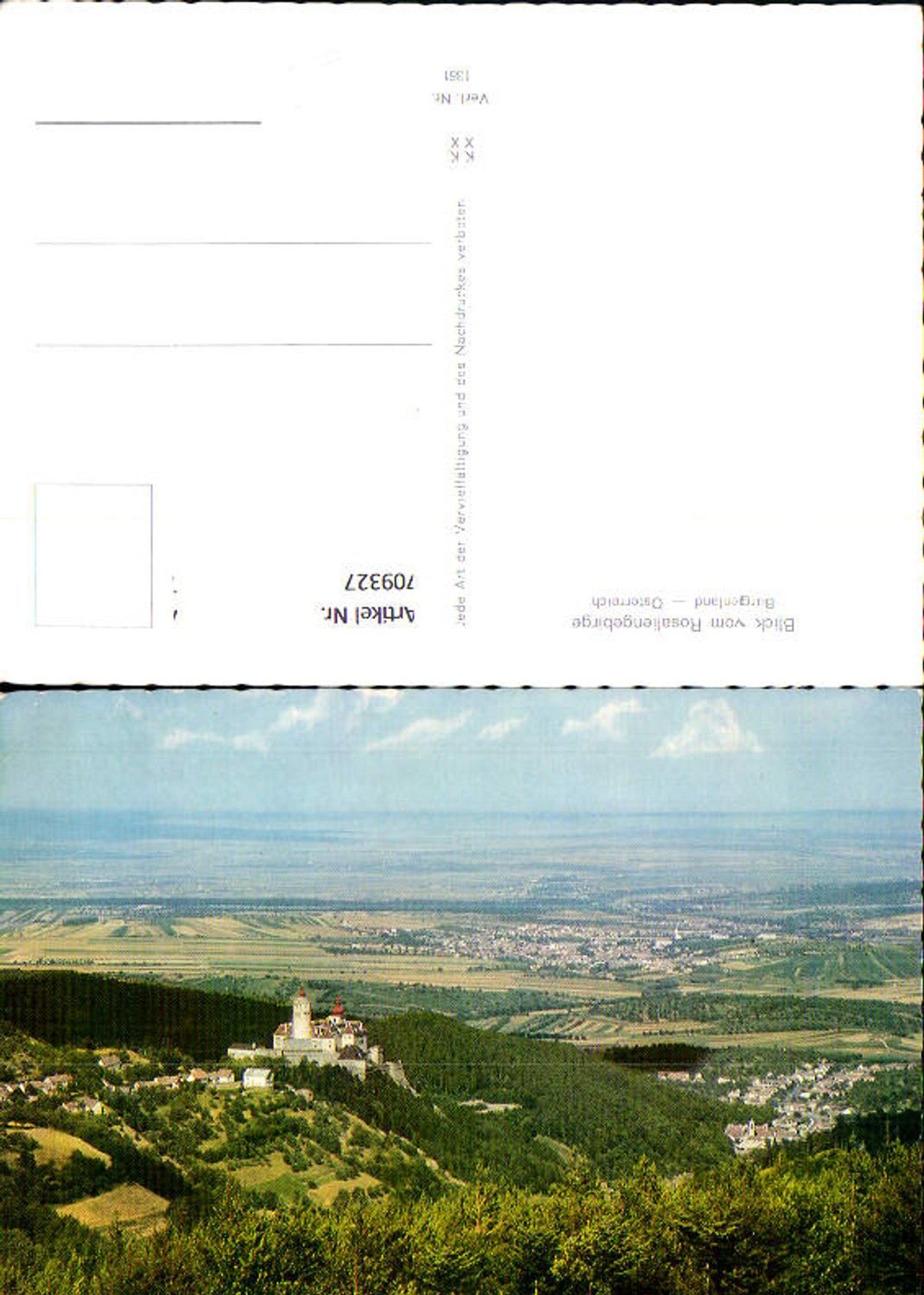 709327 Blick v. Rosaliengebirge Forstenstein Burg Forchtenstein