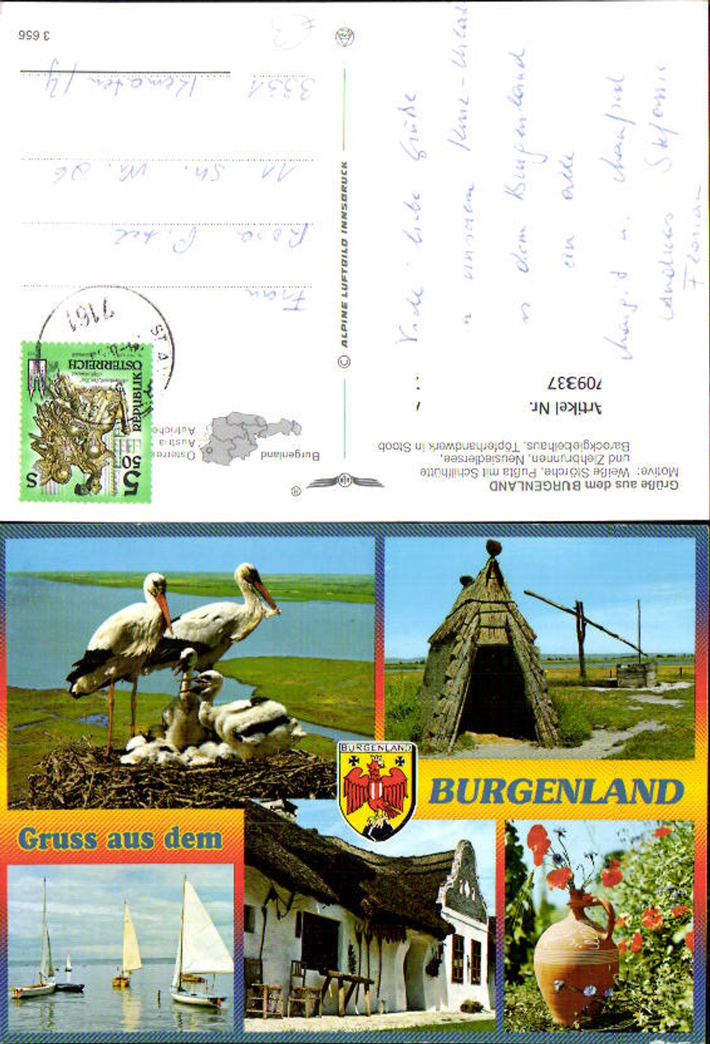 709337 Mehrbild AK Burgenland Störche Ziehbrunnen Neusiedlersee Stoob Töpferhandwerk