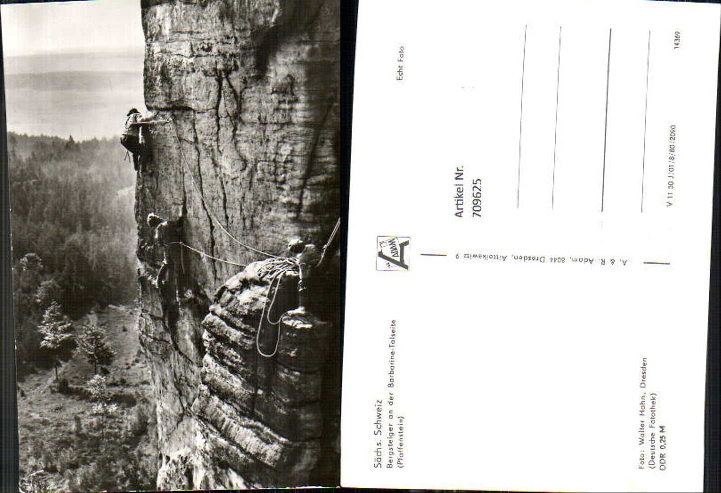 709625 Sächsische Schweiz Rathen Kletterer Bergsteiger Pfaffenstein Barbarine