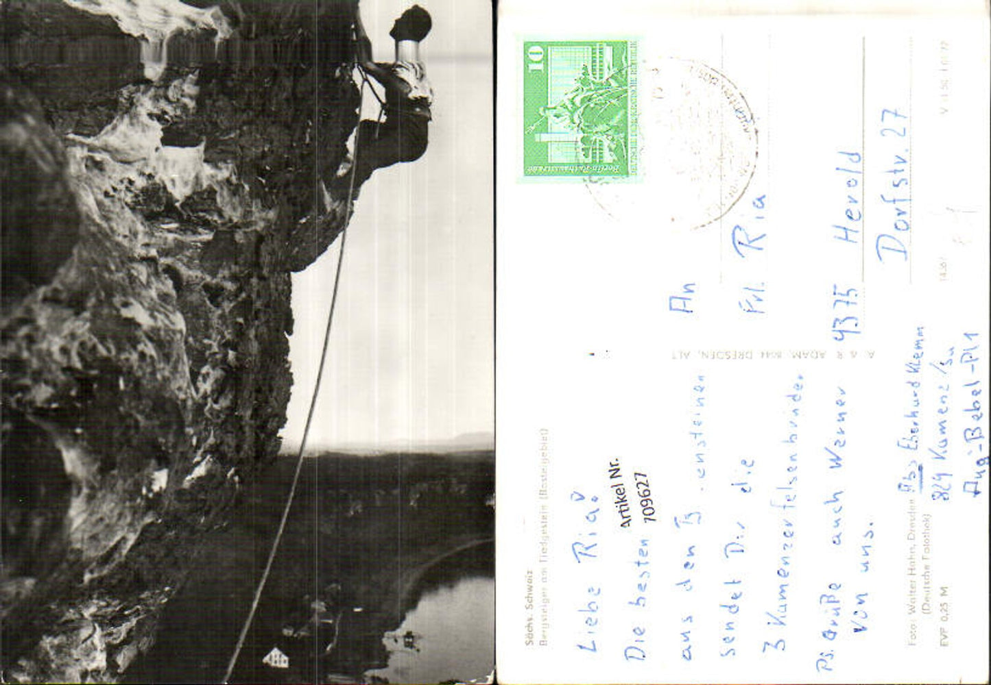 709627 Sächsische Schweiz Rathen Kletterer Bergsteiger Tiedgestein Bastei