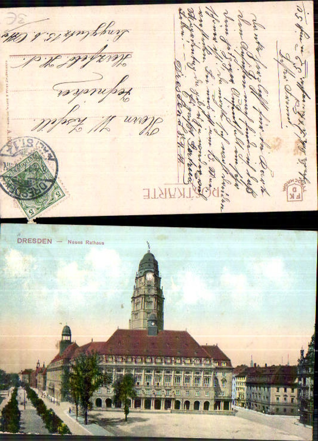 709678 Dresden Neues Rathaus gel Herzfeld