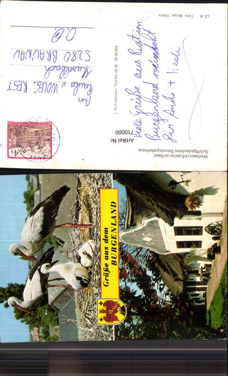 710000 Gruss aus dem Burgenland Storch Störche Mörbisch Rust