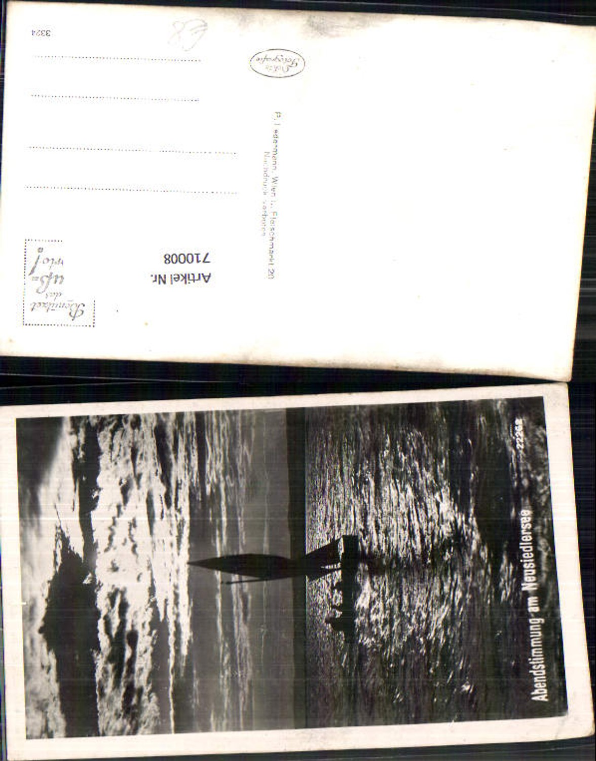 710008 Burgenland Abendstimmung am Neusiedlersee Neusiedl am See Rust Segelboot