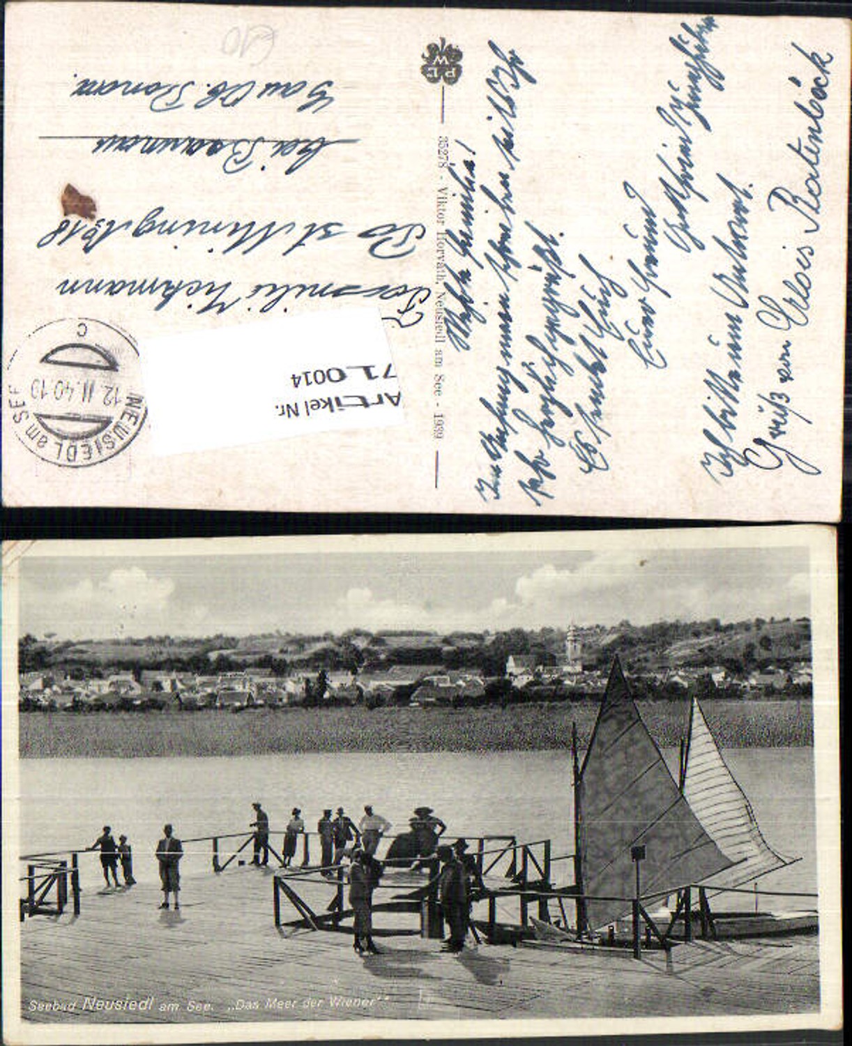 710014 Seebad Neusiedl am See Neusiedlersee Segelboot gel Mining Braunau am Inn