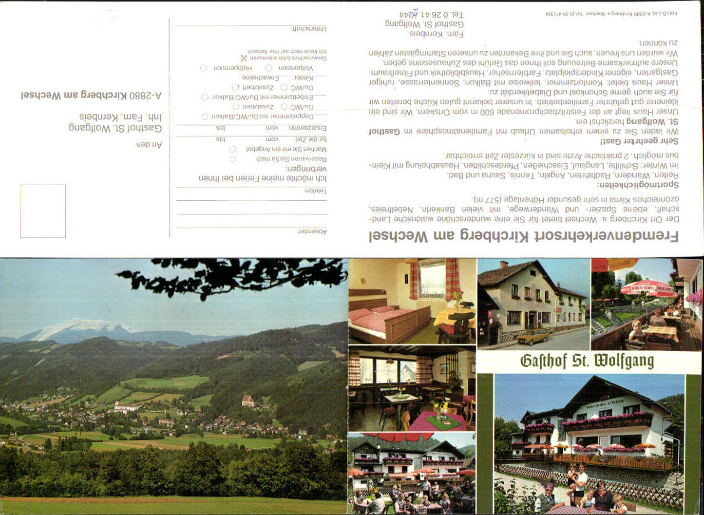 710019 Kirchberg am Wechsel Gasthaus St. Wolfgang Klapp-AK