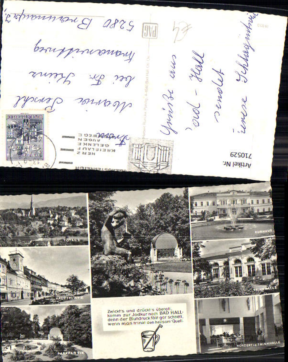 710529 Mehrbild AK Bad Hall Kurhaus Hauptplatz Parkpartie