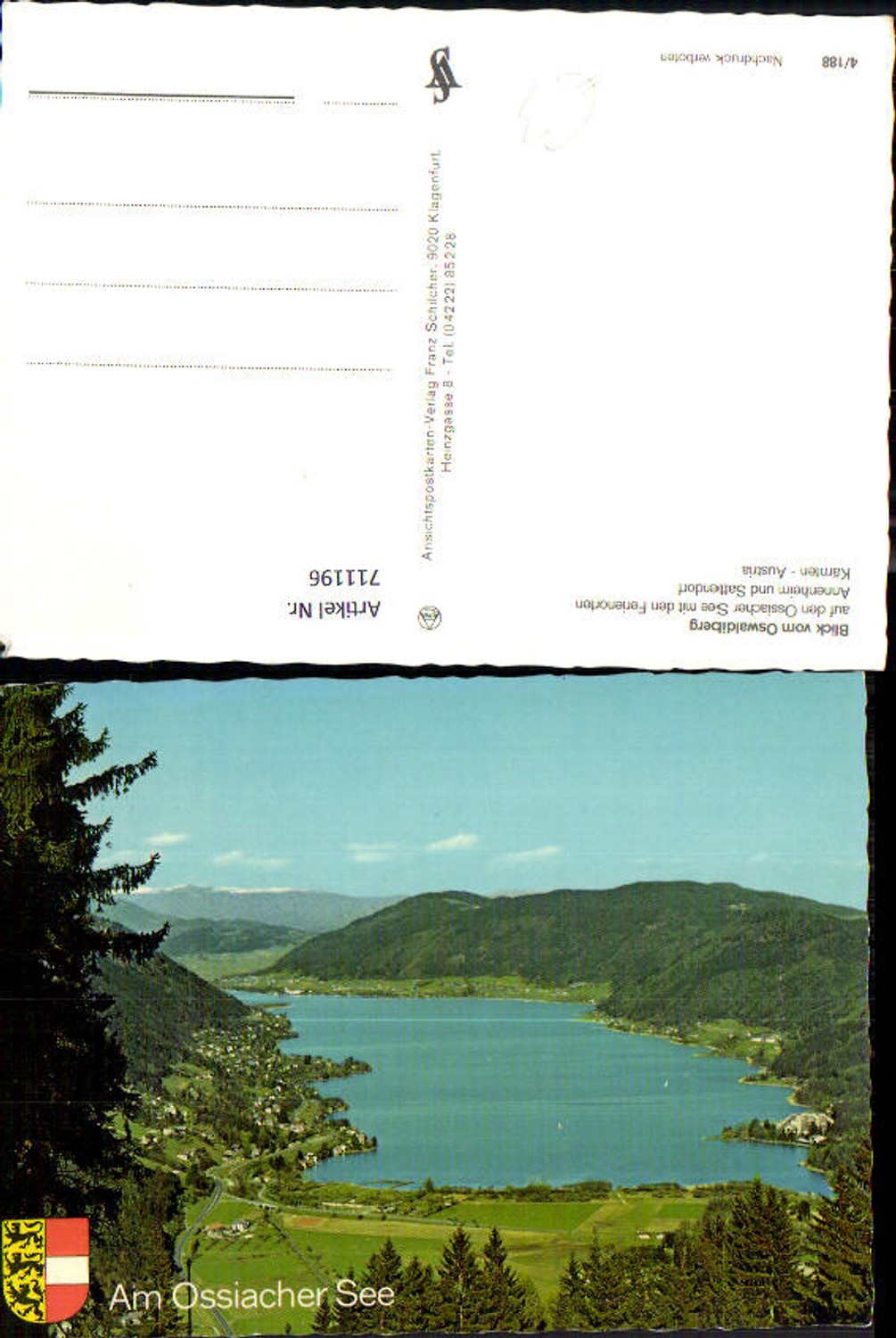 711196 Blick v. Oswaldiberg Ossiacher See Annenheim u. Sattendorf