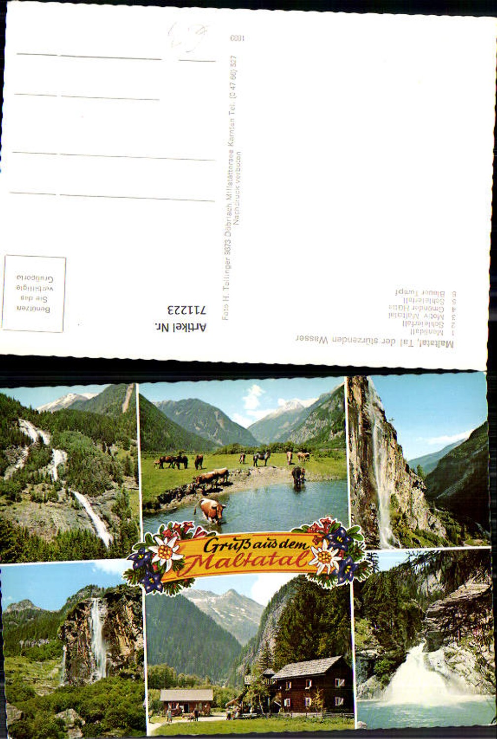 711223 Multi-image AK Maltatal Menikfall Schleierfall Maltatal Gmünder Hütte Blauer Tumpf Waterfall